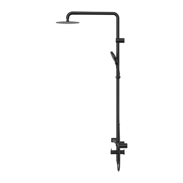 Mecca Care 32mm T Bar Grab Rail 1100x750mm Twin Shower Set Matte Black (NRCS008MB)