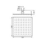 250MM SQUARE SHOWER HEAD MATTE BLACK (NRROB1003MB)