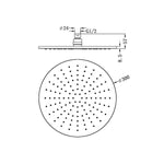 300MM ROUND SHOWER HEAD BRUSHED GOLD (NRROA1202BG)