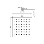 200MM SQUARE SHOWER HEAD MATTE BLACK (NRROB0803MB)