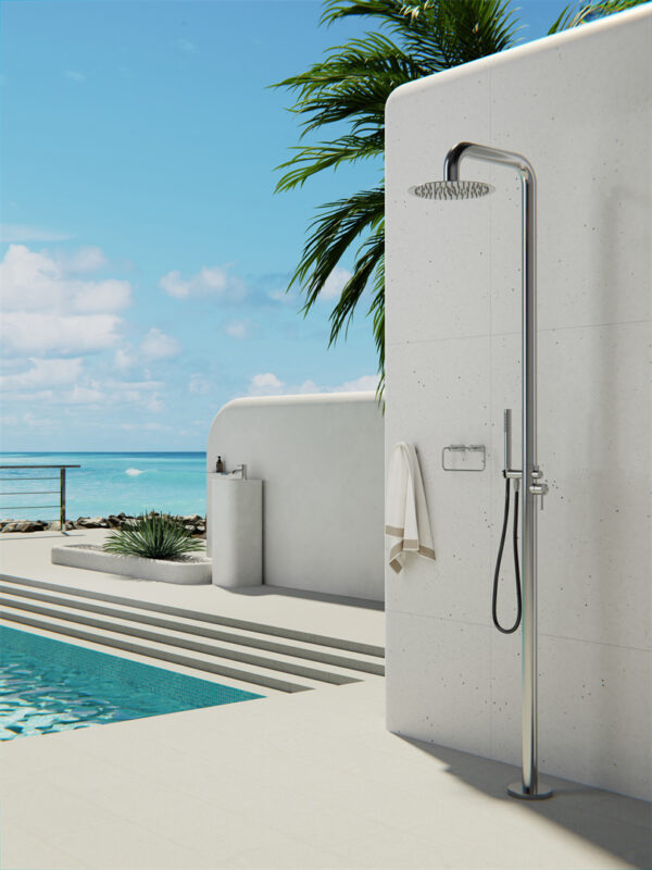 Zen SS316L Outdoor Freestanding Shower Column Brushed Nickel (NR162205aBN)